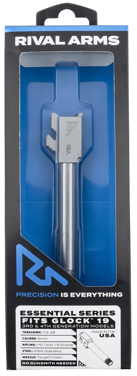 Rival Arms RA22G202D 9mm Luger Essential V2 Threaded Drop-In Barrel 4.49" Stainless Glock 19 Gen3-4