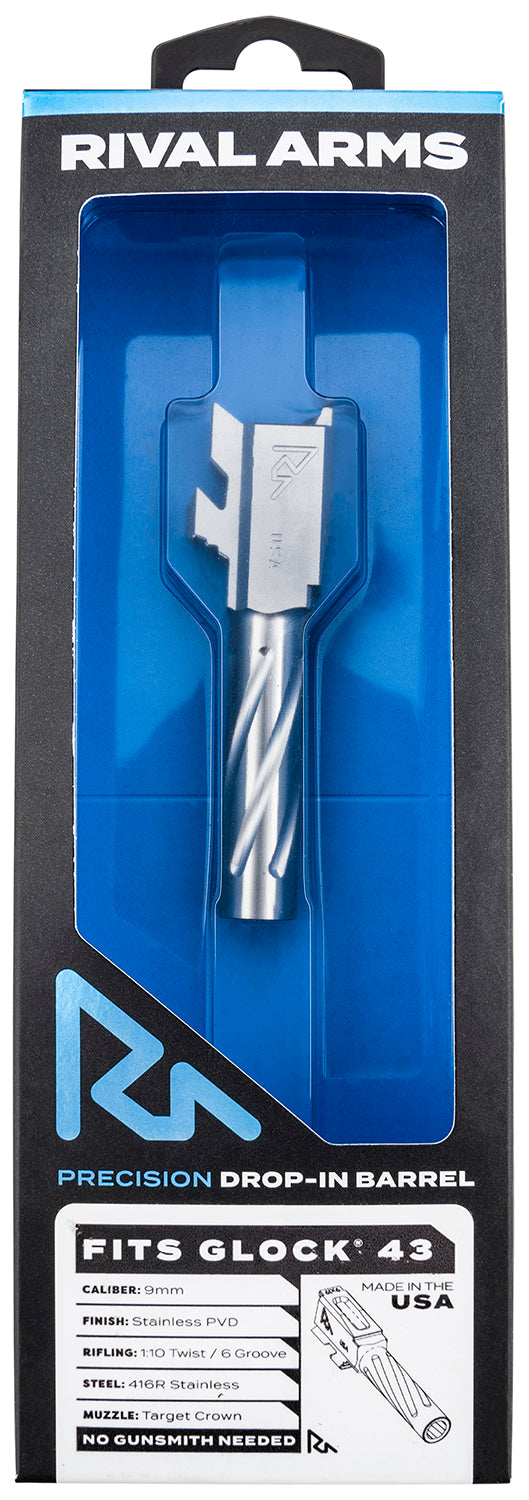 Rival Arms RA20G301D 9mm Luger Precision Drop-In Barrel 3.41" Stainless PVD Glock 43 43X
