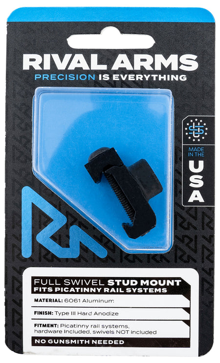 Rival Arms RA-RA92M2B Picatinny Full Swivel Stud Mount Black 6061-T6 Aluminum