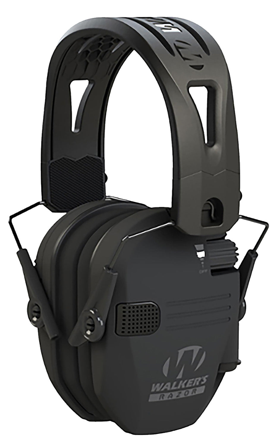 Walker's Razor Tacti-Grip RAZR 23 dB Electronic Hearing Muff Over the Head Black Polymer