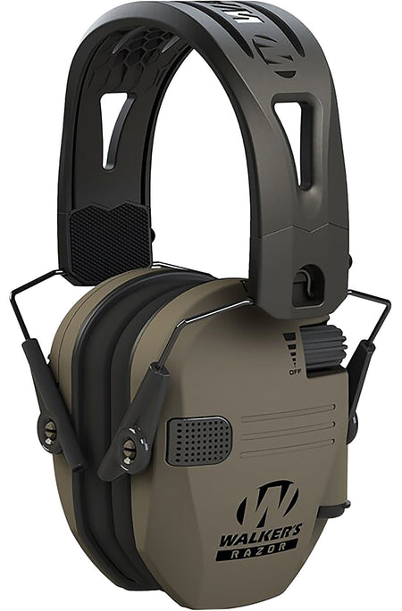 Walker's Razor Tacti-Grip 23 dB Electronic Hearing Muff Over the Head FDE/Black