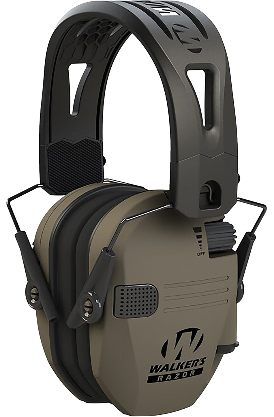Walker's Razor Tacti-Grip 23 dB Electronic Hearing Muff Over the Head FDE/Black