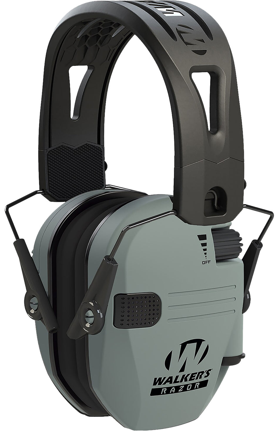 Walker's Razor Tacti-Grip 23 dB Electronic Hearing Muff Over the Head Battleship Gray/Black