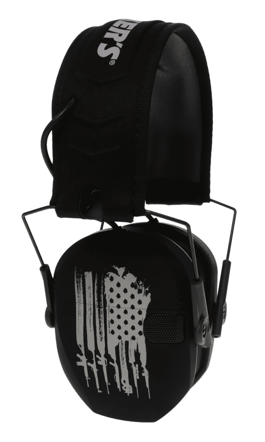 Walker's Razor Slim Freedom Muff 23 dB Over the Head Black with Distressed U.S. Flag Graphic