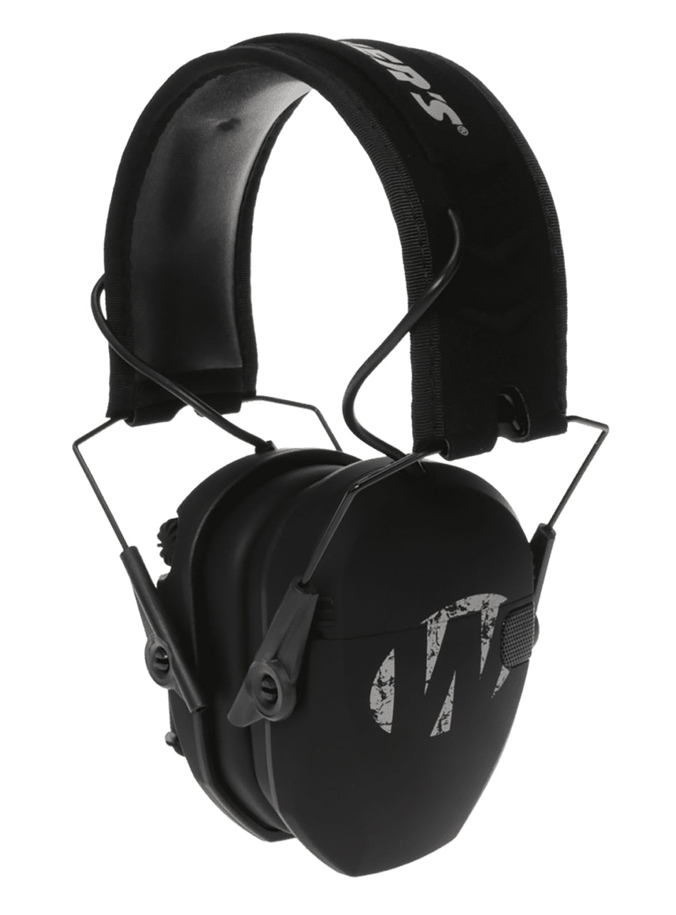 Walker's Razor Slim Freedom Muff 23 dB Over the Head Black with Distressed Walker's Brand Logo