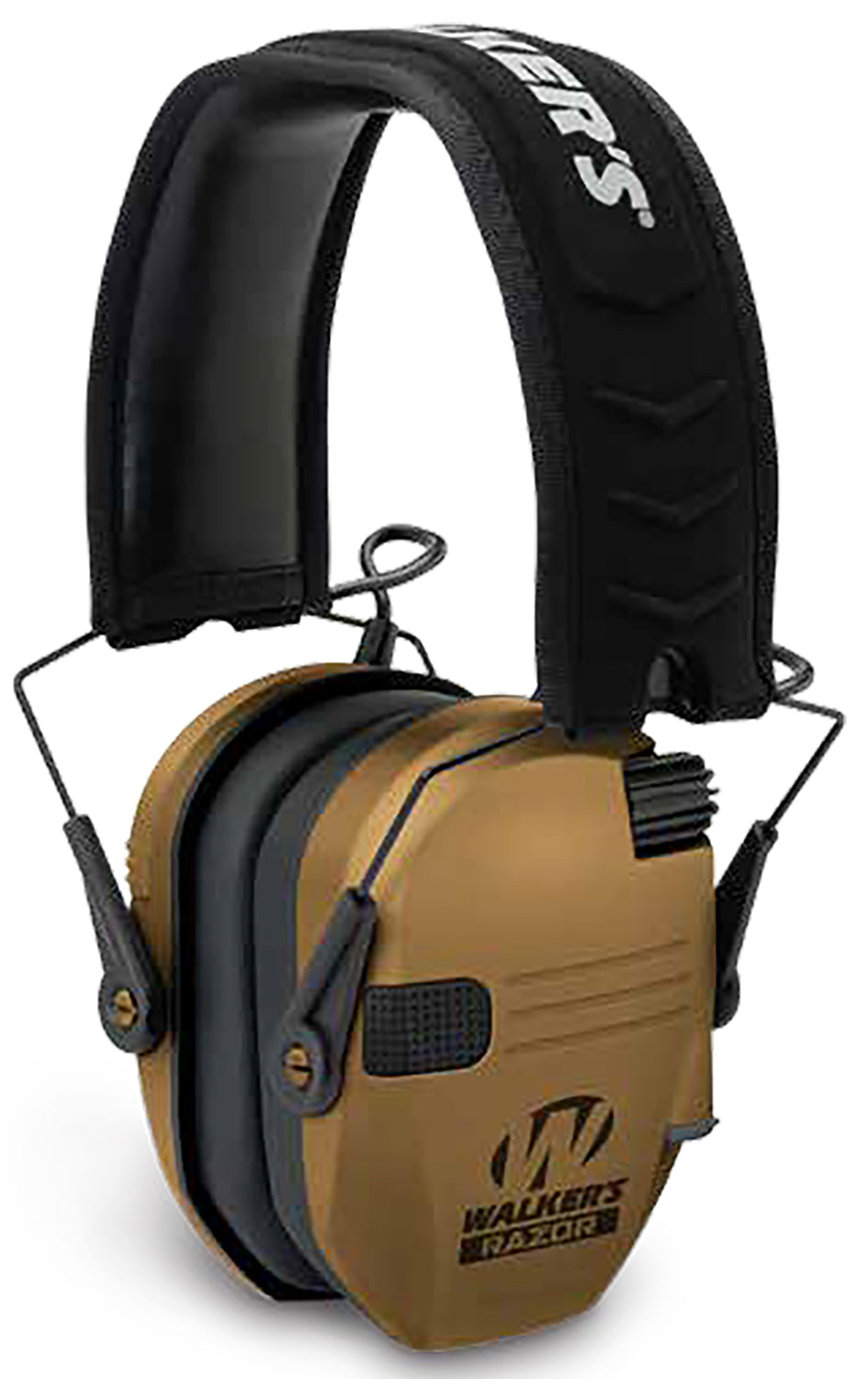 Walker's Razor Slim 23 dB Electronic Muff Over the Head Battle Brown and Black Polymer