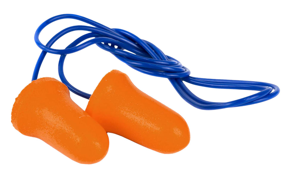 Walker's Corded Foam Ear Plugs 32 dB NRR Orange with Blue Cord 50 Pairs