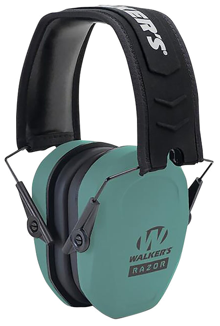 Walker's Razor Slim Passive Ear Muff 27 dB Over the Head Teal/Black Polymer