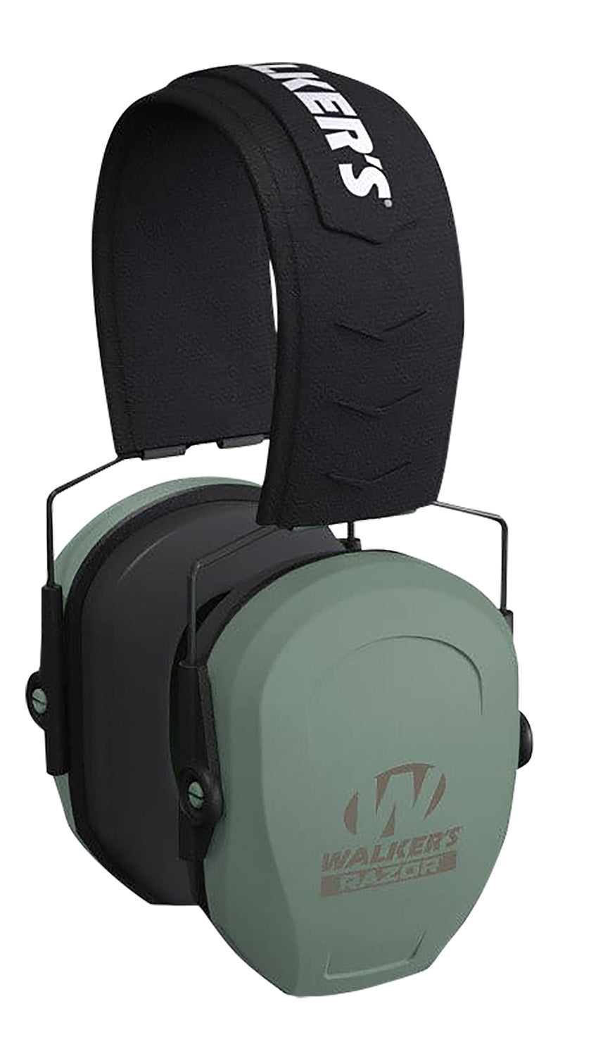 Walker's Razor Slim Passive Ear Muff 27 dB Over the Head Sage Green/Black Polymer
