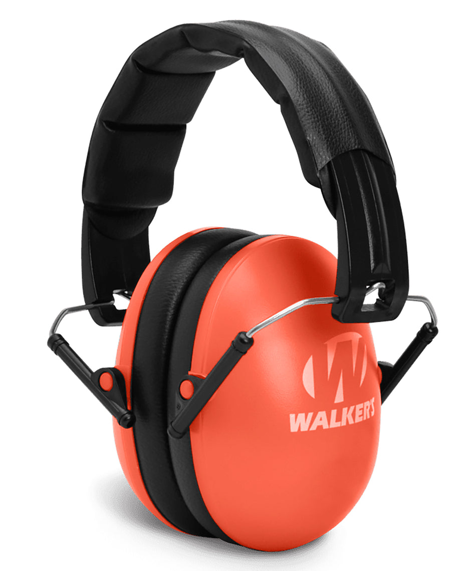 Walker's Youth and Women Folding Ear Muff 23 dB Coral/Black Polymer Over the Head