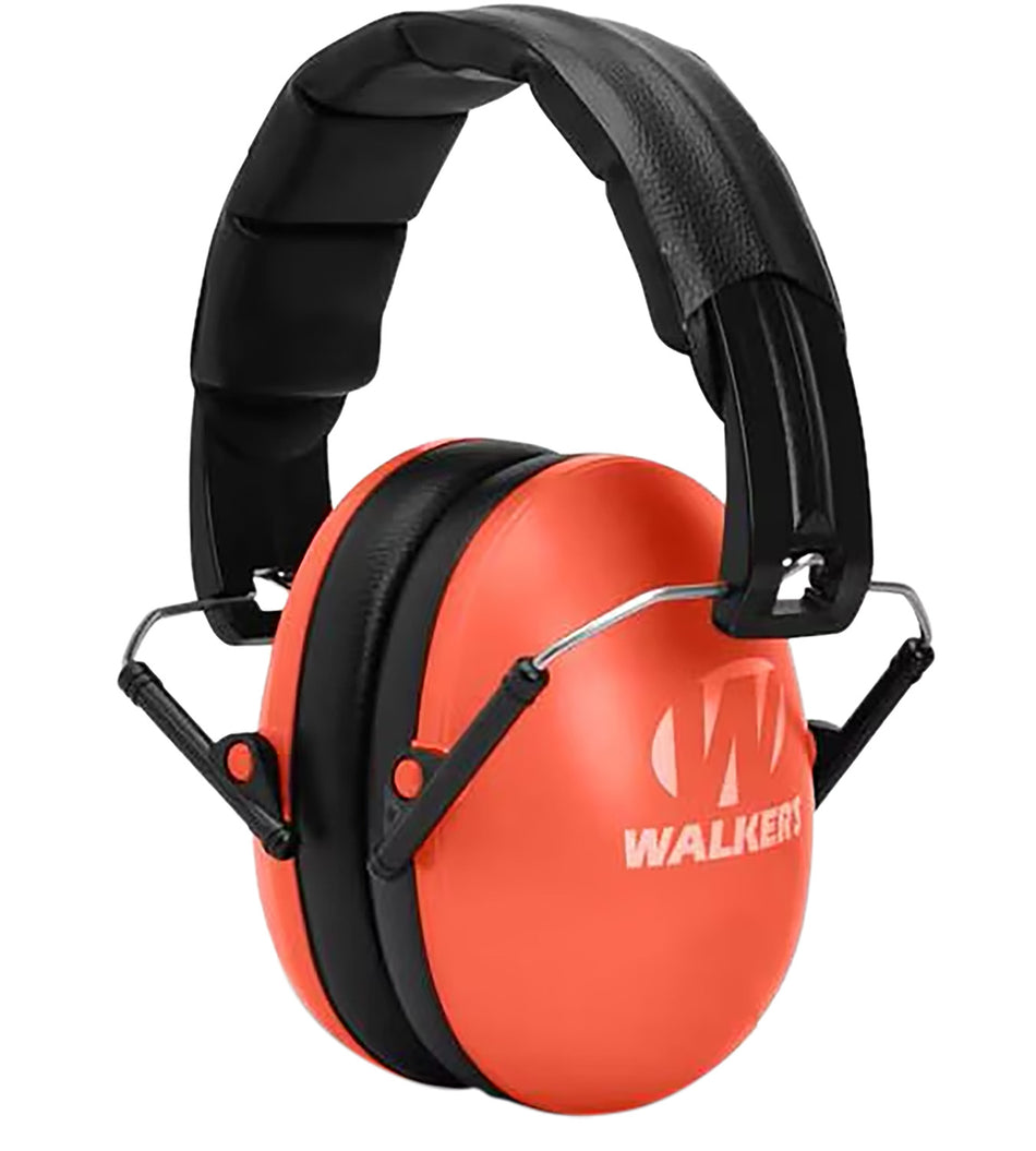 Walker's Youth Passive Ear Muff 23 dB Coral/Black Polymer Folding Over the Head