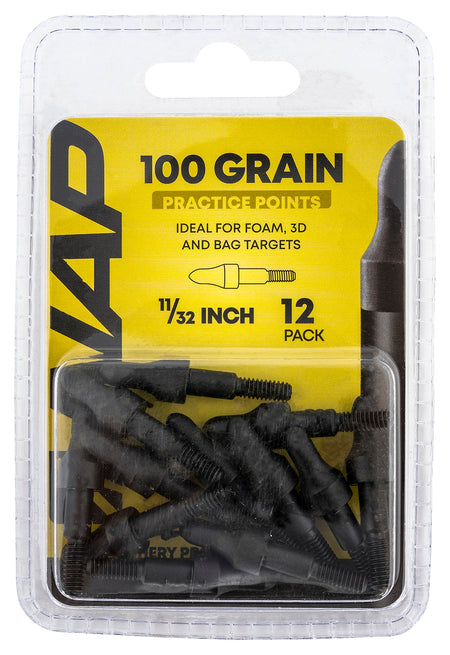 NAP 3D Practice Field Tips Fixed 100 Grain Black 12-Pack