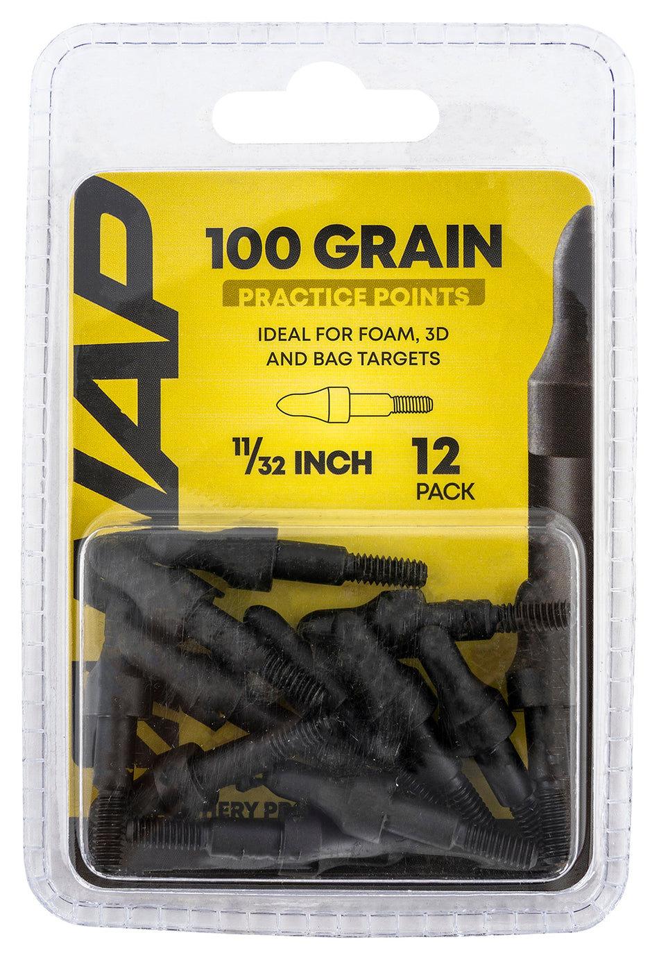 NAP 3D Practice Field Tips Fixed 100 Grain Black 12-Pack