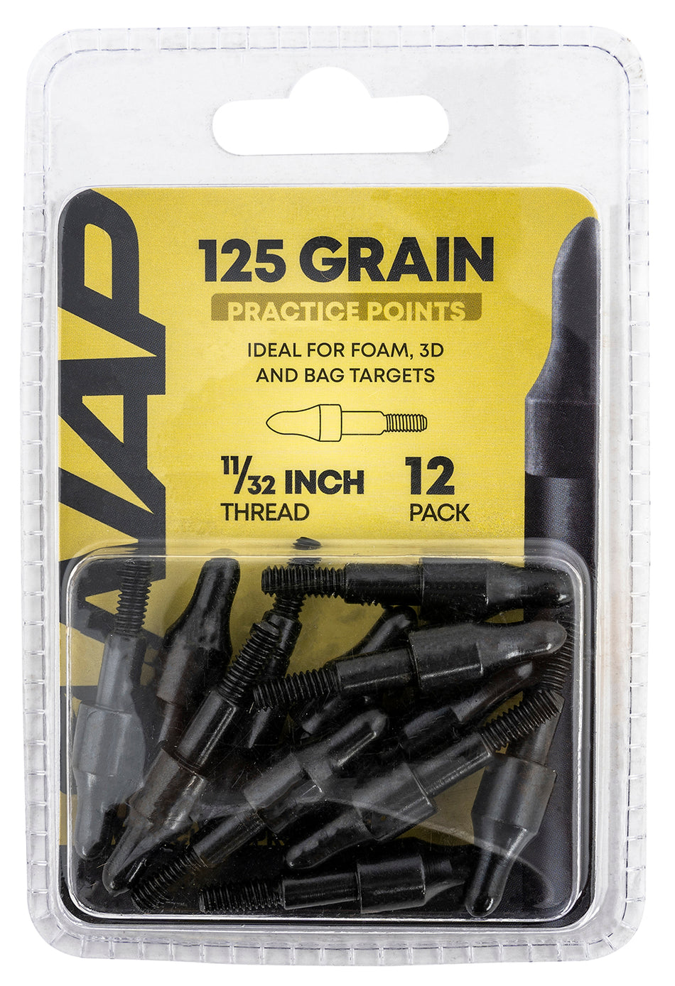 NAP 3D Practice Field Tips Fixed 125 Grain Black 12-Pack