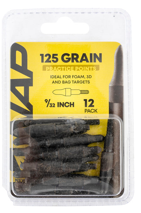 NAP 3D Practice Field Tips Fixed 125 Grain Black 9/32 12-Pack