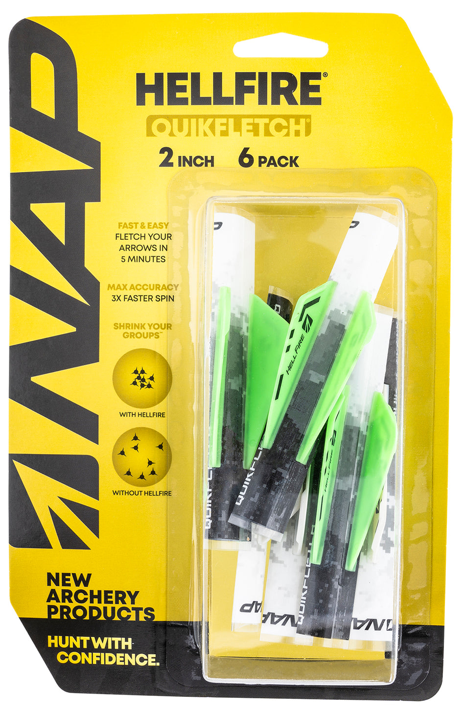 NAP NAP60035 Hellfire Quickfletch Vanes White & Green 6-Pack
