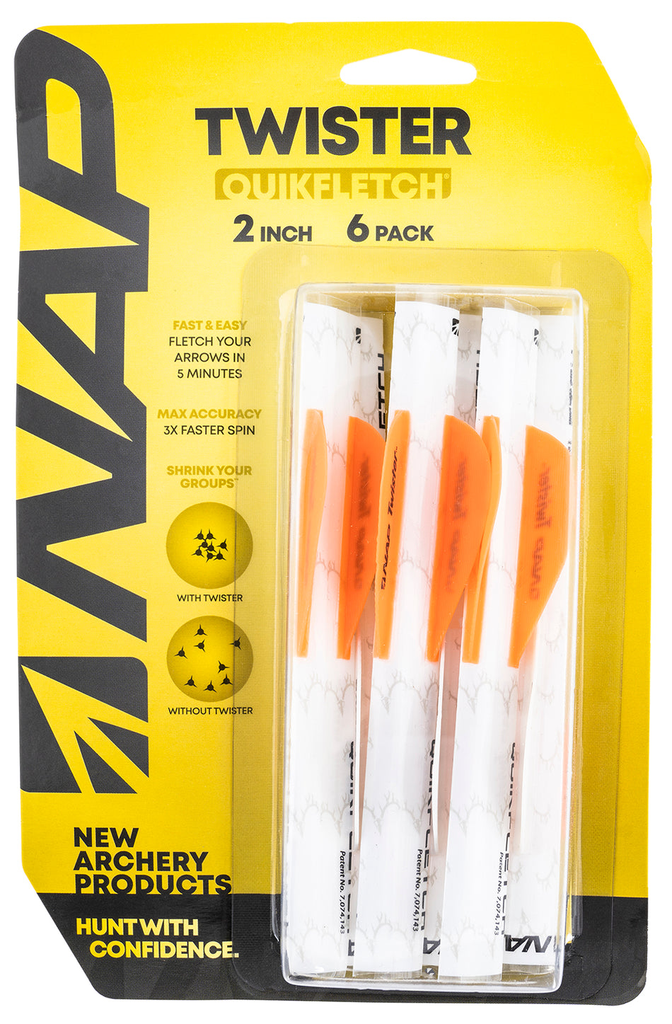 NAP NAP60637 Twister Quickfletch Vanes White & Orange 6-Pack