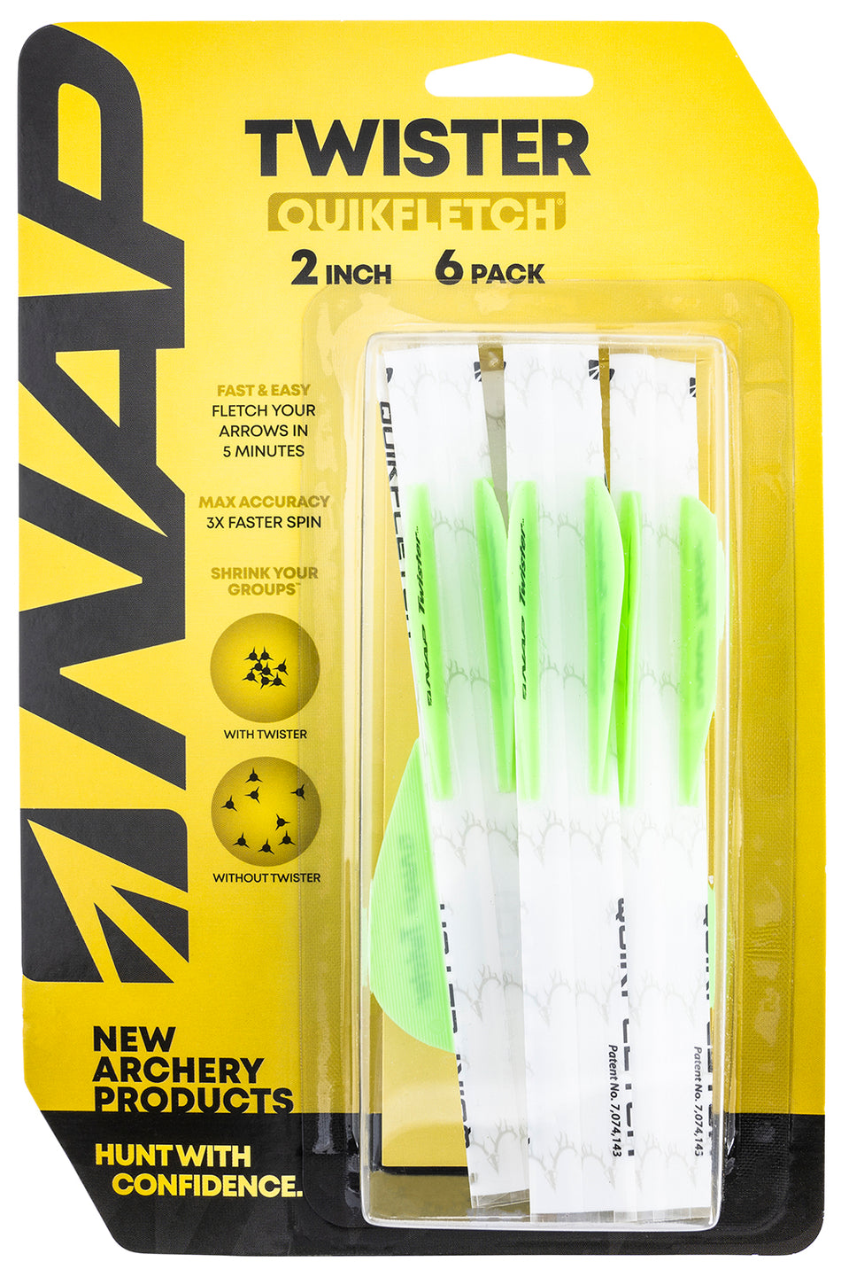 NAP NAP60638 Twister Quickfletch Vanes White & Green 6-Pack