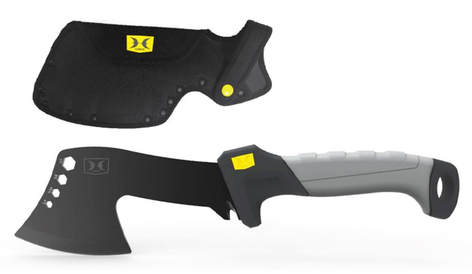Hawk Hatchet Full Tang SS Axe Style Blade 2.50" Black Titanium Nitride Finish GRN TPR Soft Grip Handle 9.46" Long