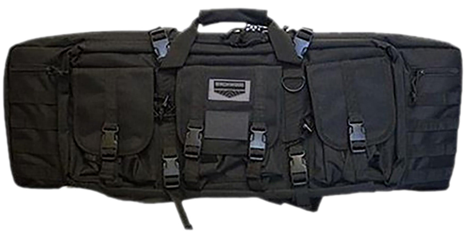 Birchwood Casey 36" Single Gun Case Black 600D Polyester w/ Padded Backpack Straps & Dual Zippered Storage