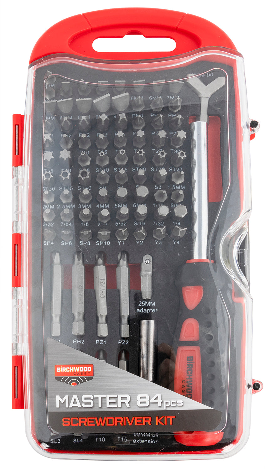 Birchwood Casey 84-Piece Master Screwdriver Set DLXSDS, Slotted, Phillips, Torx & Hex Heads