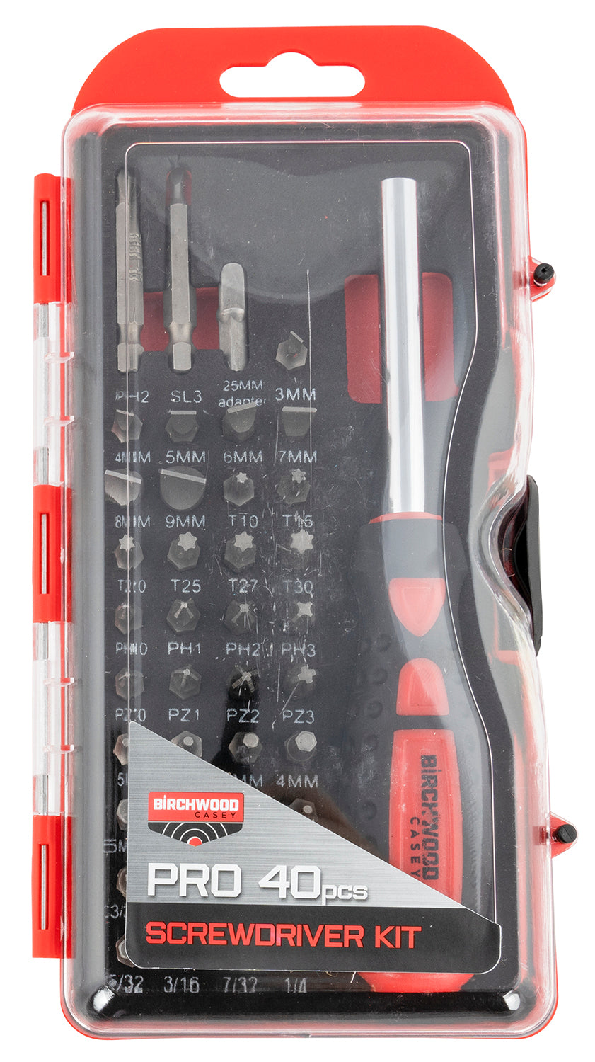 Birchwood Casey 40-Piece Pro Screwdriver Set PROSDS, Slotted, Phillips, Torx & Hex Heads