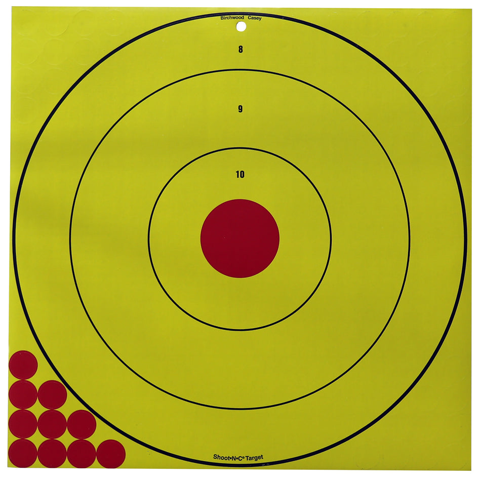 Birchwood Casey LRBET5PK Shoot-N-C Long Range 17.75" Bullseye Reactive Self-Adhesive Target Red/Yellow 5 Pack