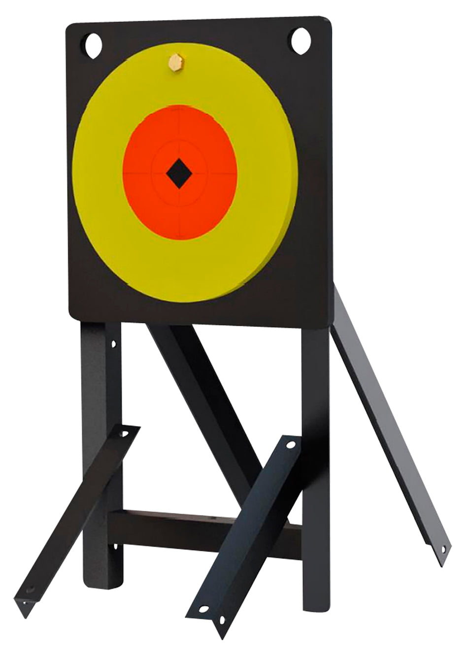 Birchwood Casey LCSPLR Spoiler Alert 10" AR500 Steel Reactive Bullseye Target Orange/Yellow 0.50" Thick with Crosshair Sticker