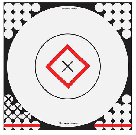 Birchwood Casey 34195 Shoot-N-C 17.25" Bullseye Self-Adhesive Reactive Paper Target Black/Red/White 5 Pack
