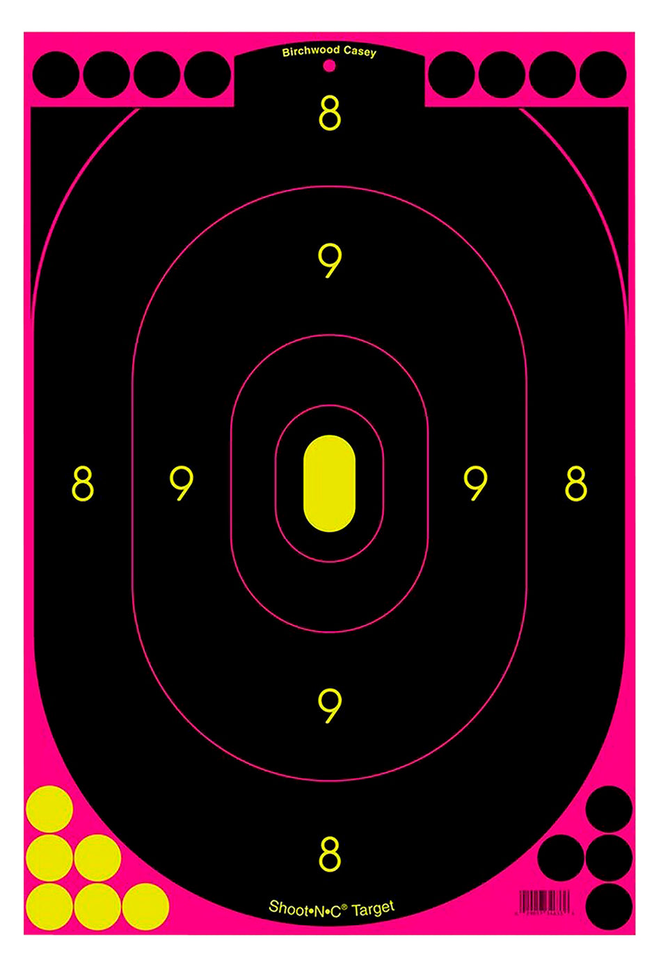 Birchwood Casey 34635 Shoot-N-C 12"x18" Oval Silhouette Self-Adhesive Reactive Target Black/Pink 5 Pack