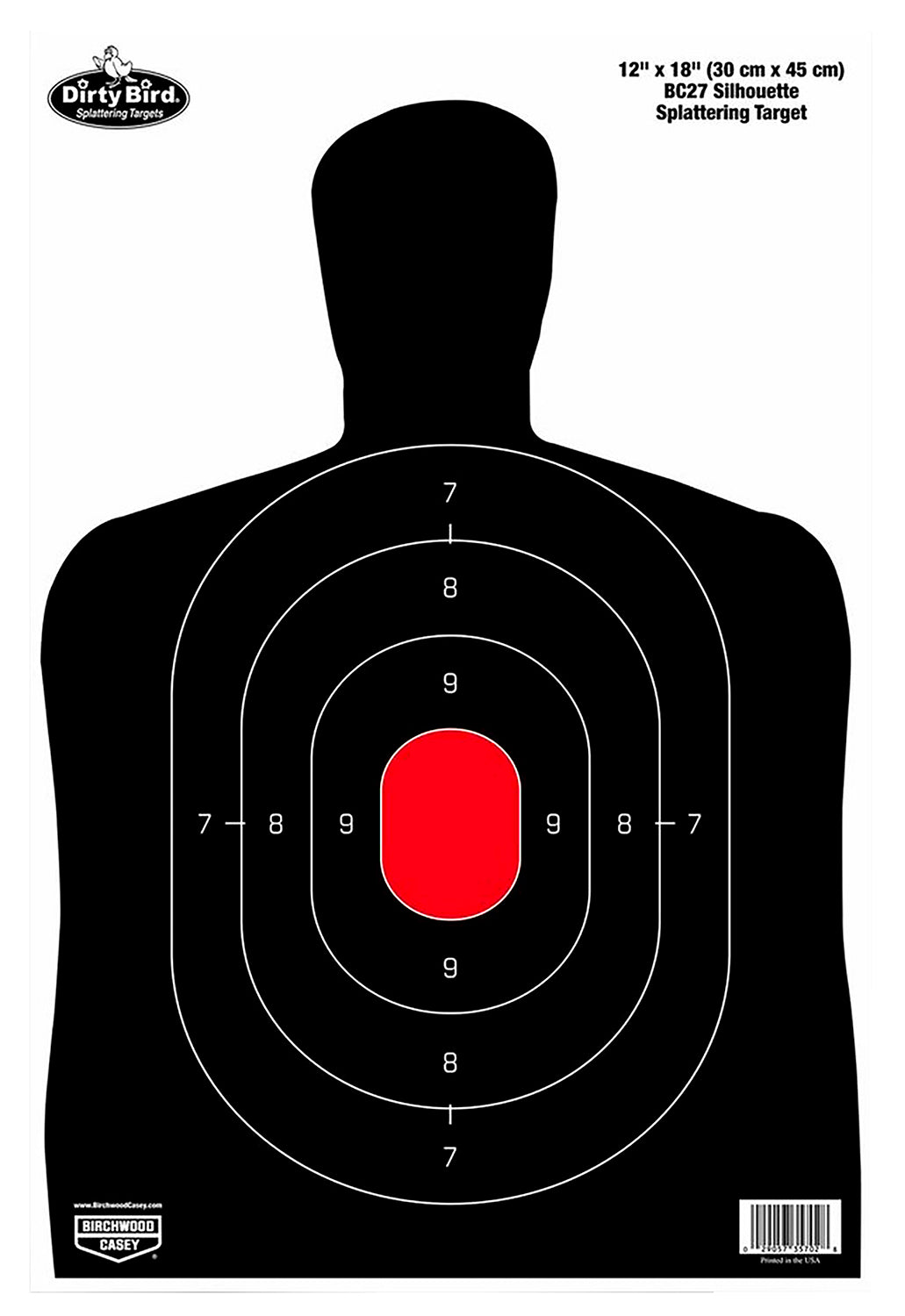 Birchwood Casey 35709 Dirty Bird 12"x18" Silhouette Reactive Tagboard Target 50 Pack