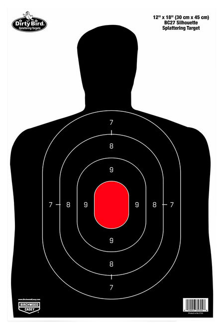 Birchwood Casey 35709 Dirty Bird 12"x18" Silhouette Reactive Tagboard Target 50 Pack