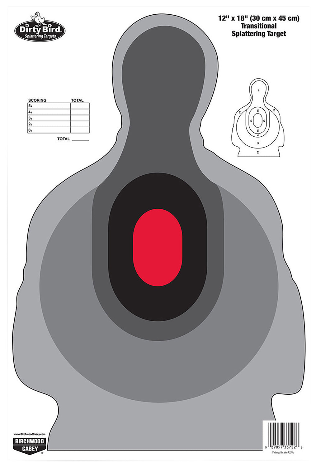 Birchwood Casey 35727 Dirty Bird 12"x18" Silhouette Reactive Tagboard Target 8 Pack
