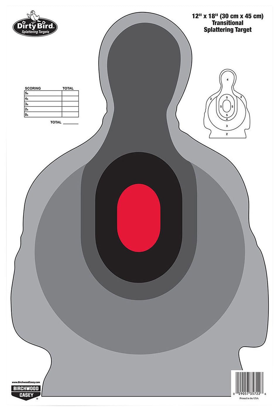 Birchwood Casey 35727 Dirty Bird 12"x18" Silhouette Reactive Tagboard Target 8 Pack