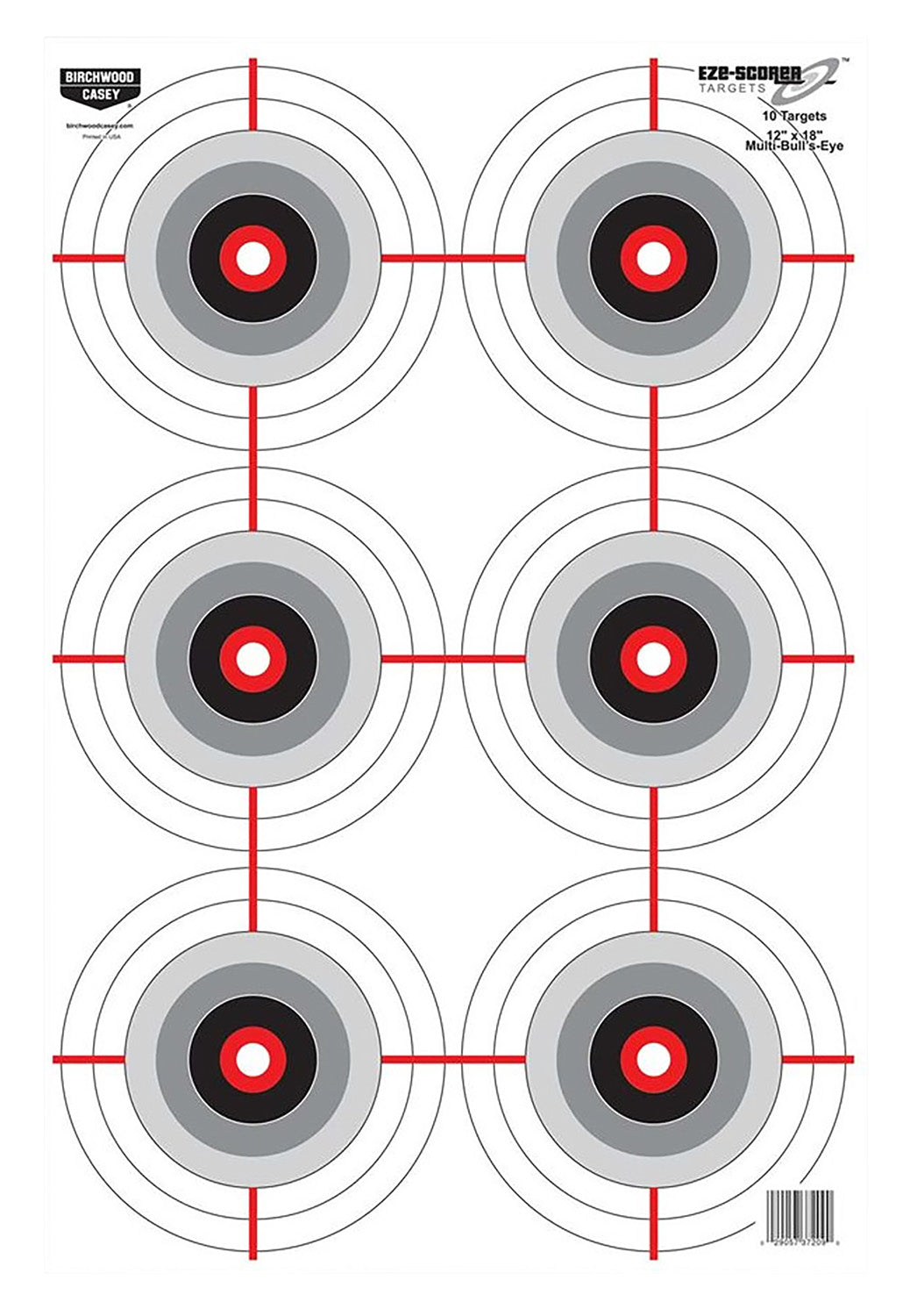 Birchwood Casey 37063 EZE-Scorer Bullseye Paper Shooting Target 12"x18" Black White 100 Per Pkg