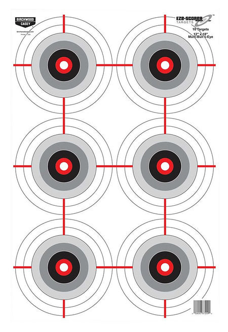 Birchwood Casey 37063 EZE-Scorer Bullseye Paper Shooting Target 12"x18" Black White 100 Per Pkg