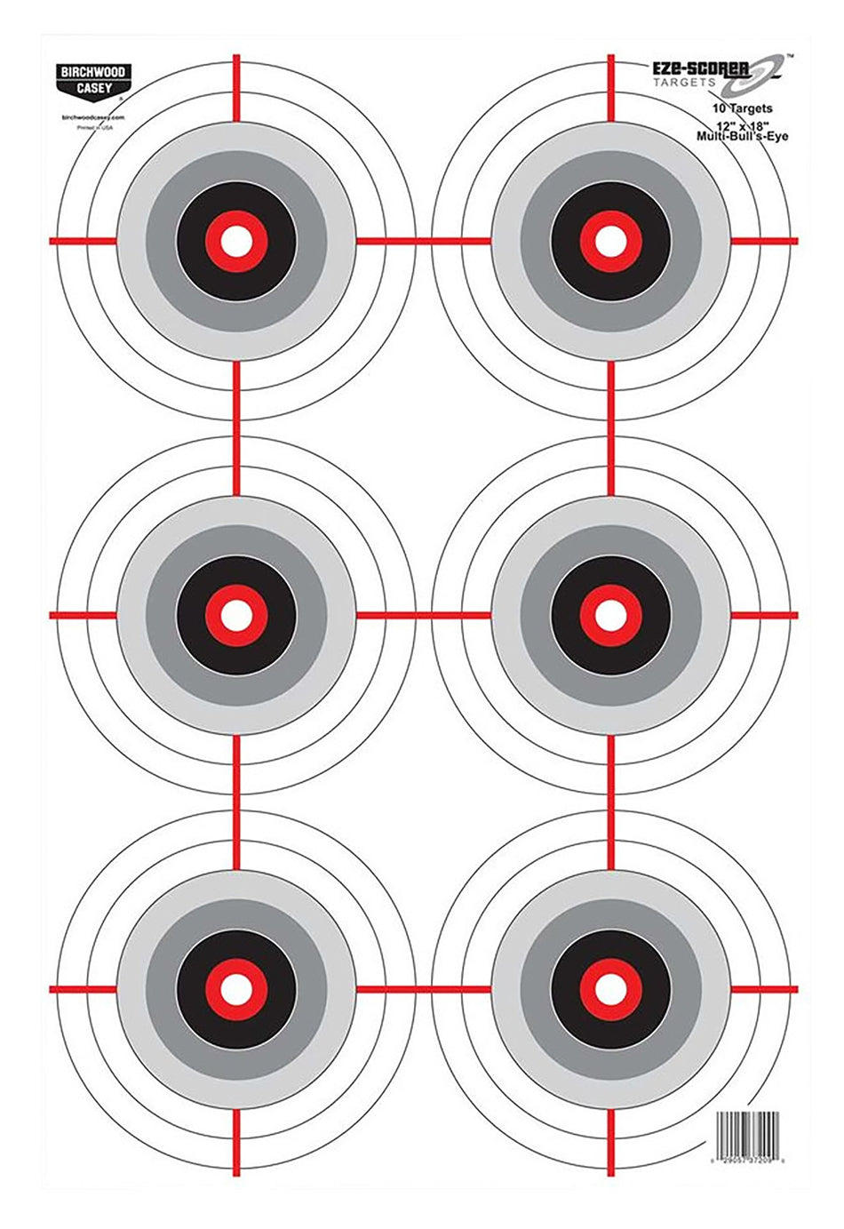 Birchwood Casey 37063 EZE-Scorer Bullseye Paper Shooting Target 12"x18" Black White 100 Per Pkg