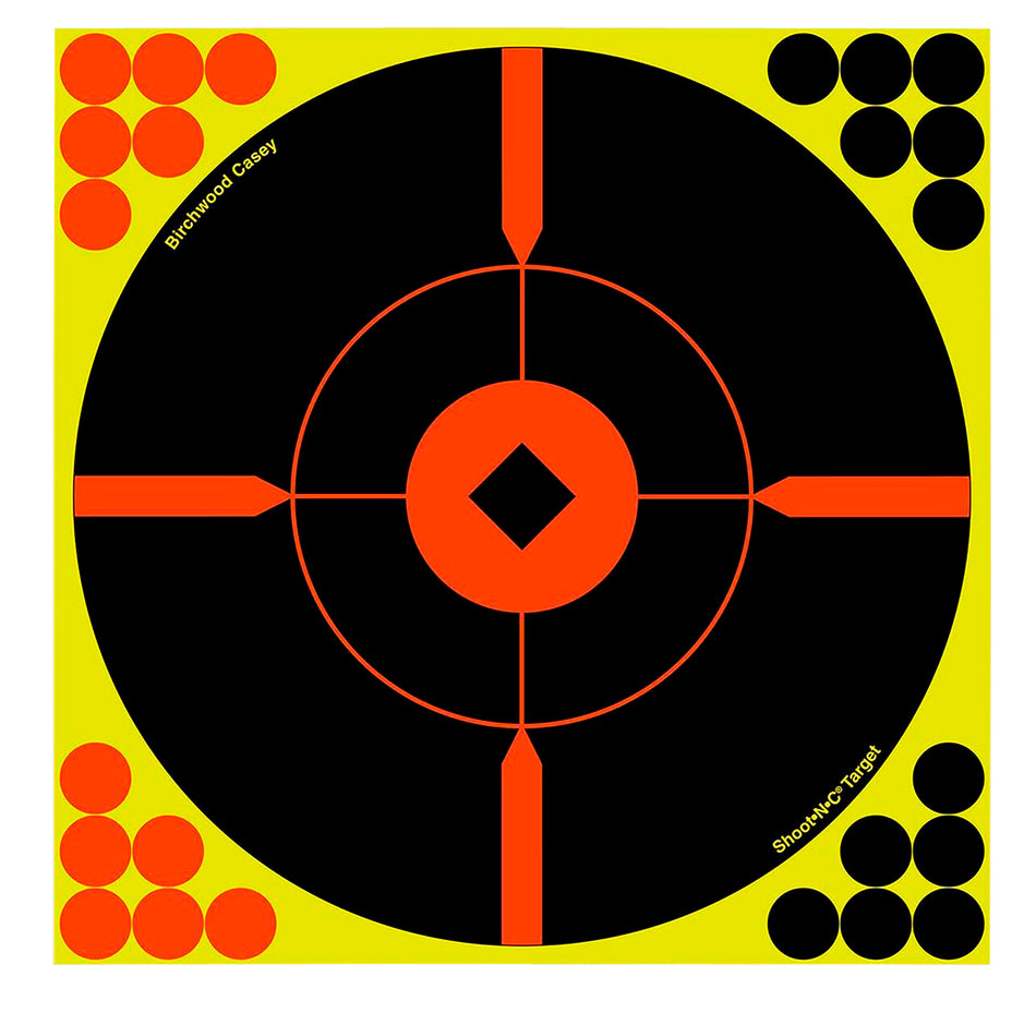 Birchwood Casey 34016 Shoot-N-C 12" Bullseye Reactive Self-Adhesive Paper Target 100 Per Package