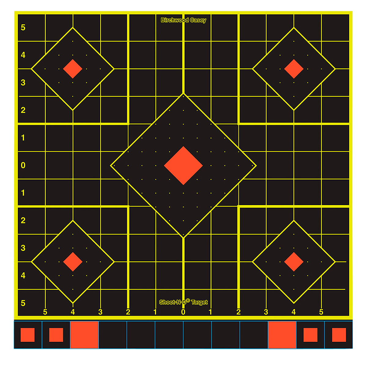 Birchwood Casey 34211 Shoot-N-C 12" 5-Diamond Sight-In Self-Adhesive Reactive Target 100 Per Package