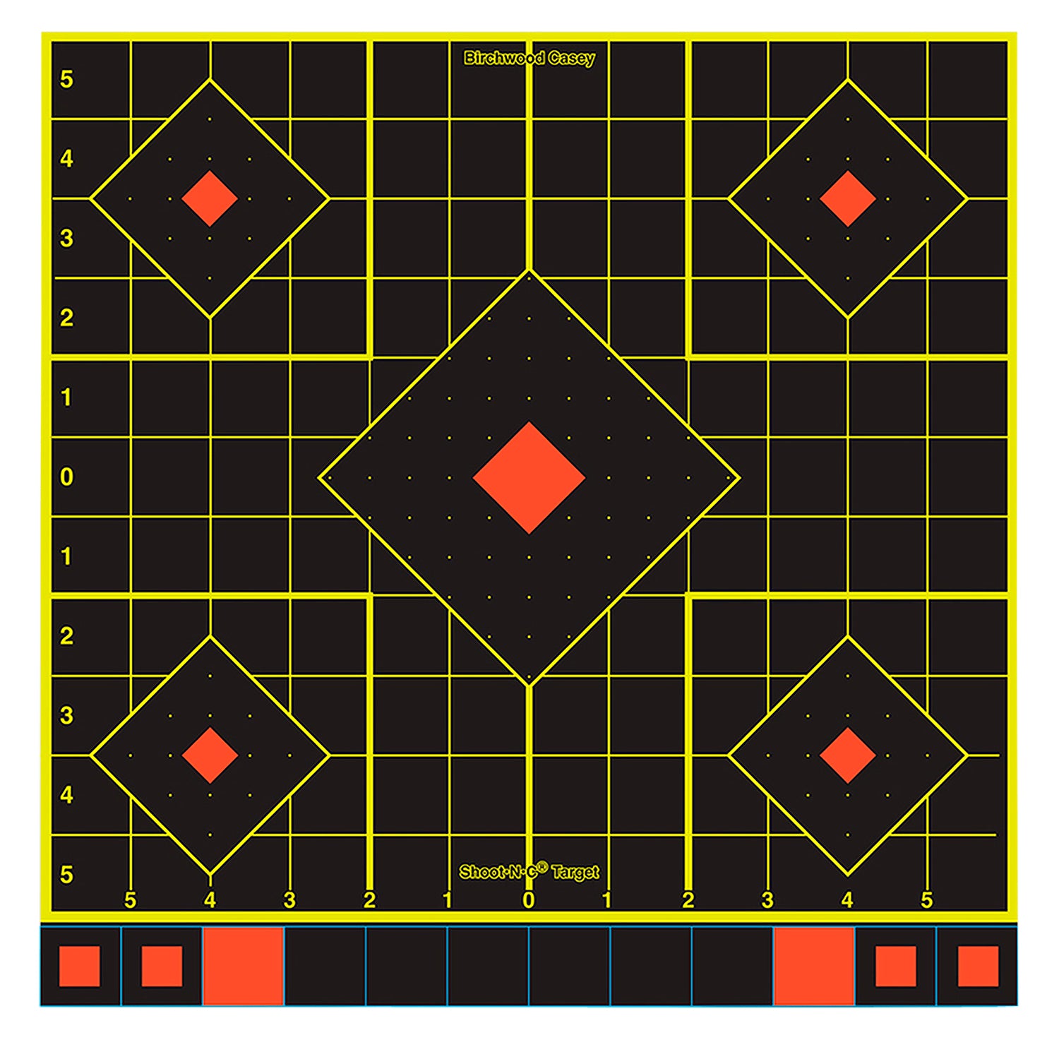 Birchwood Casey 34211 Shoot-N-C 12" 5-Diamond Sight-In Self-Adhesive Reactive Target 100 Per Package
