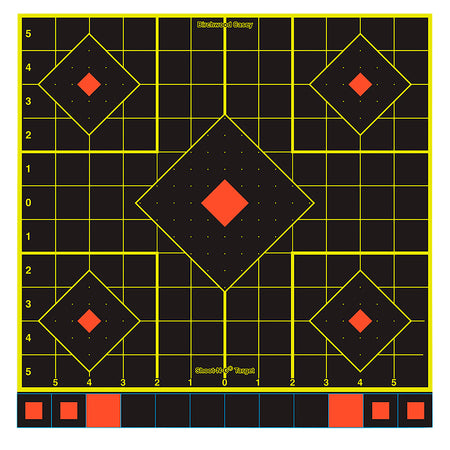 Birchwood Casey 34211 Shoot-N-C 12" 5-Diamond Sight-In Self-Adhesive Reactive Target 100 Per Package