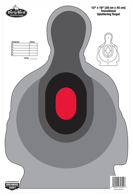 Birchwood Casey Dirty Bird Splattering Silhouette Paper Target 12" x 18" 100-Count