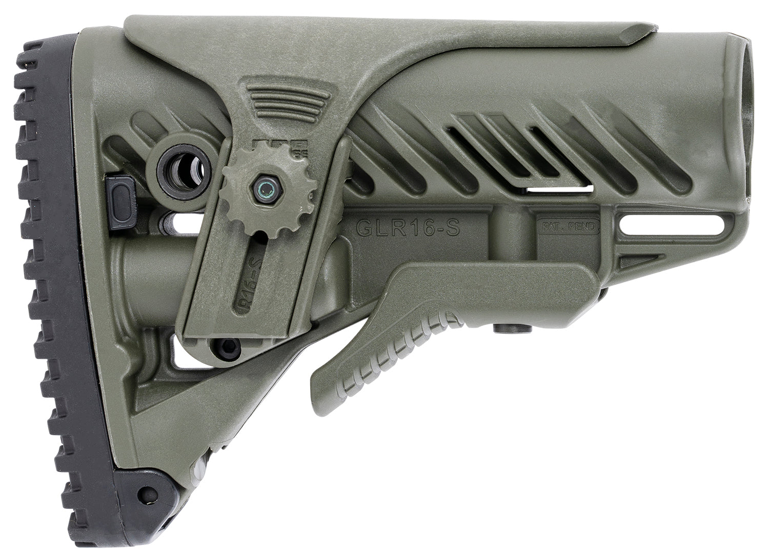 FAB Defense GLR-16 AR-15/M4 Adjustable Buttstock OD Green - Cheek-Rest & Anti-Rattle Mechanism