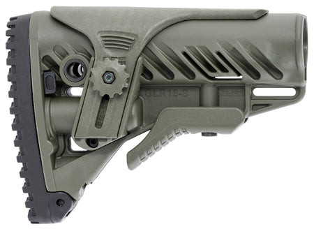 FAB Defense GLR-16 AR-15/M4 Adjustable Buttstock OD Green - Cheek-Rest & Anti-Rattle Mechanism
