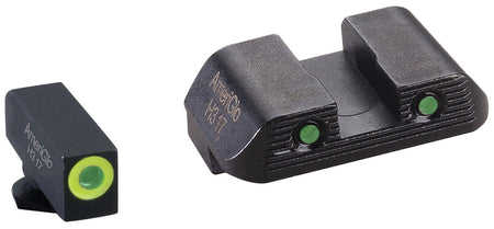 AmeriGlo GL822 Glock 42/43/43X/48 Trooper Night Sight Set Green Tritium LumiGreen Outline Front Rear