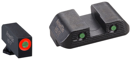 AmeriGlo GL823 Glock 42/43/43X/48 Trooper Night Sight Set Green Tritium Orange Outline Front Rear