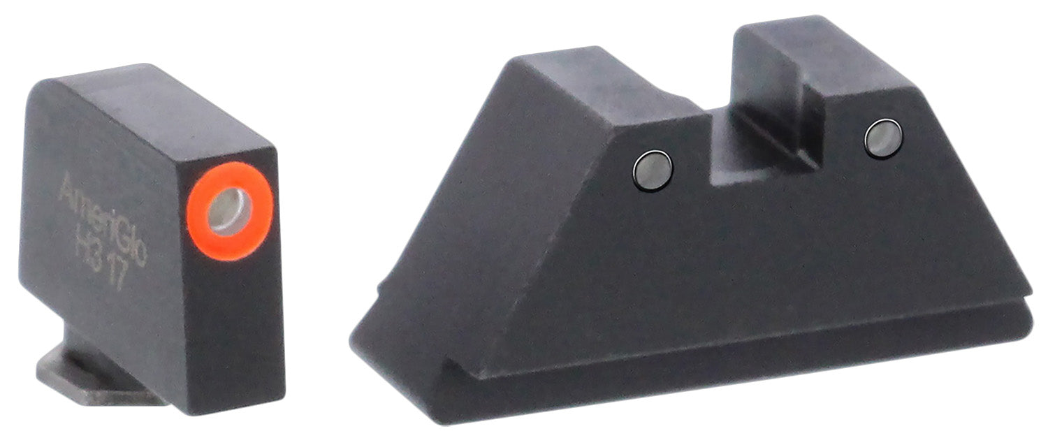AmeriGlo GL452 Glock XL Tall Tritium Sight Set - Green Tritium Orange Outline Front / Green Tritium Black Outline Rear