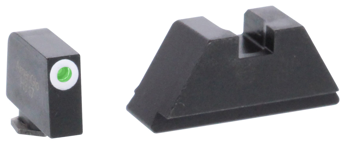 AmeriGlo GL411 Glock XL Tall Tritium Sight Set - White Outline Front / Flat Black Rear