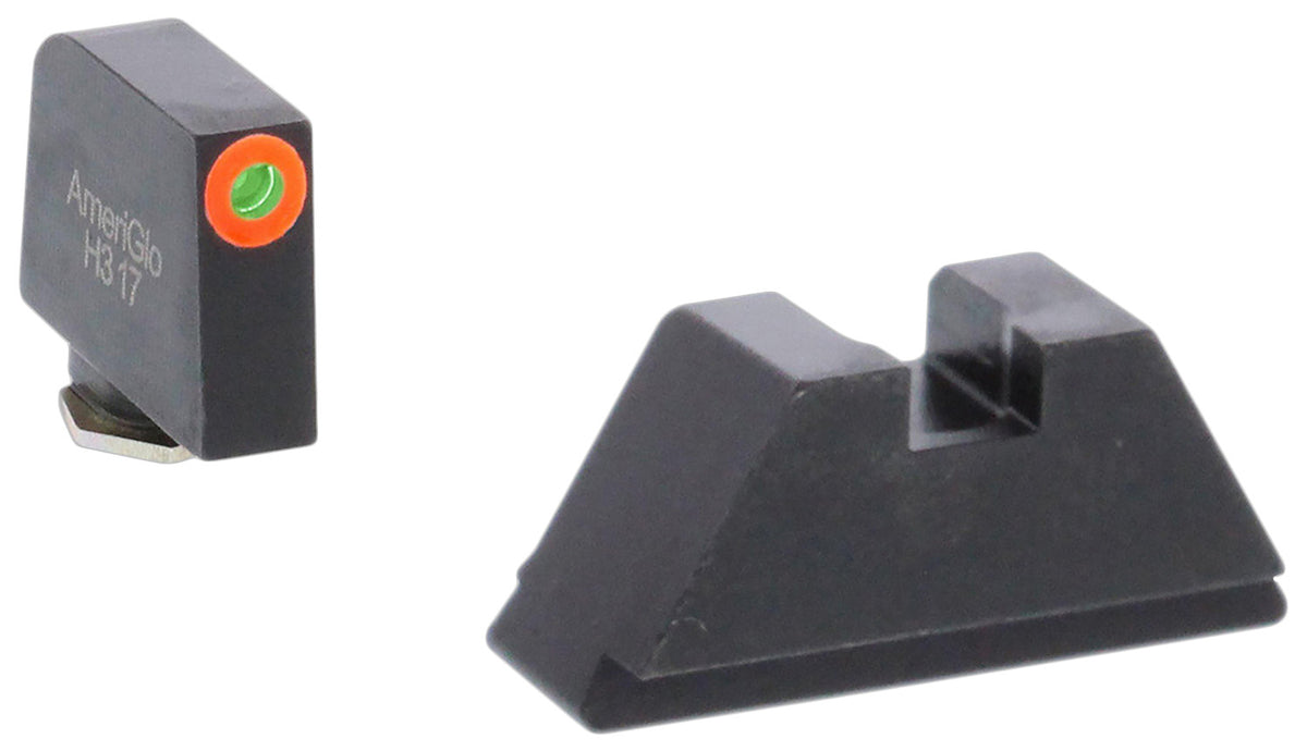 AmeriGlo GL511 Glock XL Tall Tritium Sight Set - Orange Outline Front / Flat Black Rear