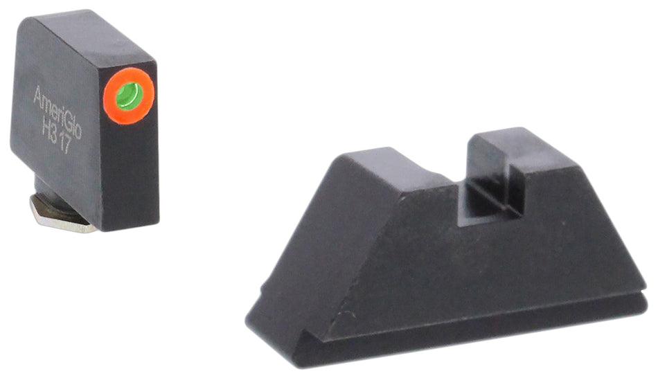 AmeriGlo GL511 Glock XL Tall Tritium Sight Set - Orange Outline Front / Flat Black Rear